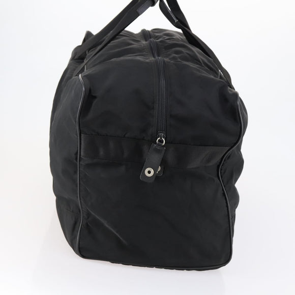 PRADA Boston Bag Nylon 2way Black Silver Auth 152736