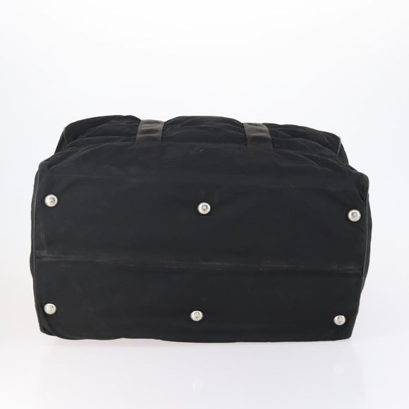 PRADA Boston Bag Nylon 2way Black Silver Auth 152736