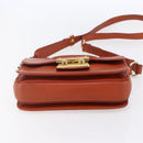 Miu Miu Madras Hand Bag Leather 2way Orange Gold Auth 152737-11