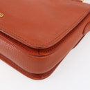 Miu Miu Madras Hand Bag Leather 2way Orange Gold Auth 152737-14