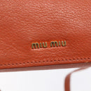 Miu Miu Madras Hand Bag Leather 2way Orange Gold Auth 152737-16