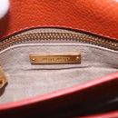 Miu Miu Madras Hand Bag Leather 2way Orange Gold Auth 152737-17