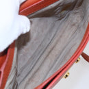 Miu Miu Madras Hand Bag Leather 2way Orange Gold Auth 152737-19