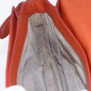 Miu Miu Madras Hand Bag Leather 2way Orange Gold Auth 152737-21