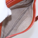 Miu Miu Madras Hand Bag Leather 2way Orange Gold Auth 152737-23