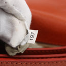 Miu Miu Madras Hand Bag Leather 2way Orange Gold Auth 152737-25