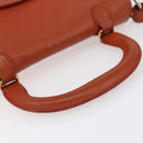 Miu Miu Madras Hand Bag Leather 2way Orange Gold Auth 152737-7
