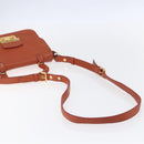Miu Miu Madras Hand Bag Leather 2way Orange Gold Auth 152737-9