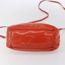 Miu Miu Hand Bag Enamel 2way Orange Gold Auth 152738-11