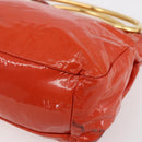 Miu Miu Hand Bag Enamel 2way Orange Gold Auth 152738-12