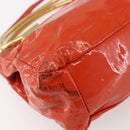 Miu Miu Hand Bag Enamel 2way Orange Gold Auth 152738-15