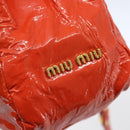 Miu Miu Hand Bag Enamel 2way Orange Gold Auth 152738-16