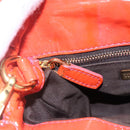 Miu Miu Hand Bag Enamel 2way Orange Gold Auth 152738-19