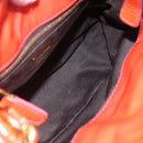 Miu Miu Hand Bag Enamel 2way Orange Gold Auth 152738-20