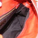 Miu Miu Hand Bag Enamel 2way Orange Gold Auth 152738-21