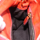 Miu Miu Hand Bag Enamel 2way Orange Gold Auth 152738-22