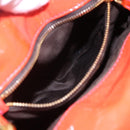 Miu Miu Hand Bag Enamel 2way Orange Gold Auth 152738-23