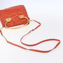 Miu Miu Hand Bag Enamel 2way Orange Gold Auth 152738-9