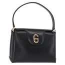 GUCCI Shoulder Bag Leather Navy Gold Auth 152739-1