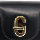 GUCCI Shoulder Bag Leather Navy Gold Auth 152739-14