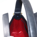 GUCCI Shoulder Bag Leather Navy Gold Auth 152739-19