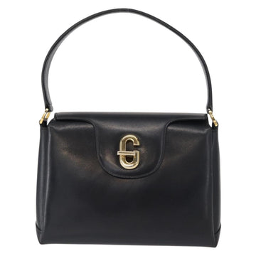 GUCCI Shoulder Bag Leather Navy Gold Auth 152739 - 0