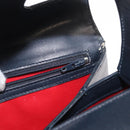 GUCCI Shoulder Bag Leather Navy Gold Auth 152739-20