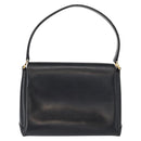 GUCCI Shoulder Bag Leather Navy Gold Auth 152739-3