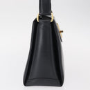 GUCCI Shoulder Bag Leather Navy Gold Auth 152739-5