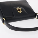 GUCCI Shoulder Bag Leather Navy Gold Auth 152739-6