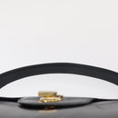 GUCCI Shoulder Bag Leather Navy Gold Auth 152739-8