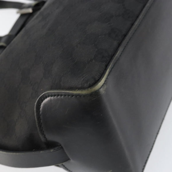 GUCCI GG Canvas Hand Bag Black Silver 106251 Auth 152740