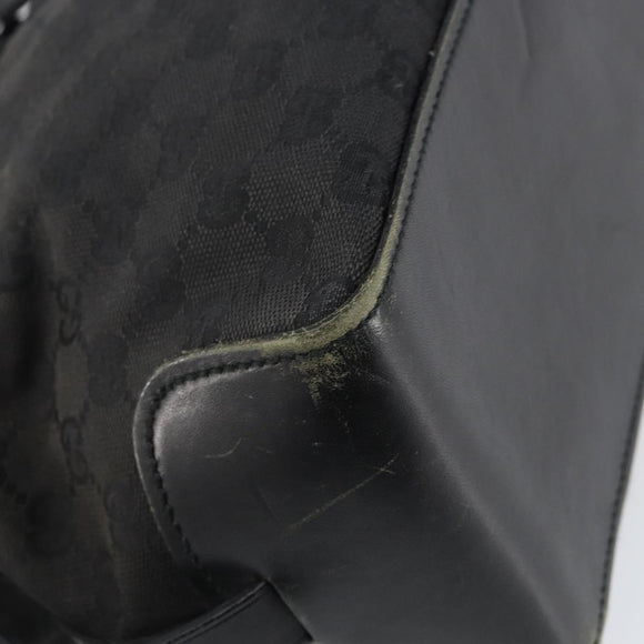 GUCCI GG Canvas Hand Bag Black Silver 106251 Auth 152740