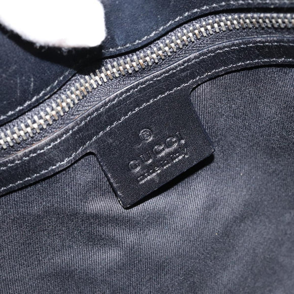 GUCCI GG Canvas Hand Bag Black Silver 106251 Auth 152740