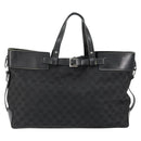 GUCCI GG Canvas Hand Bag Black Silver 106251 Auth 152740-13