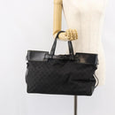 GUCCI GG Canvas Hand Bag Black Silver 106251 Auth 152740-22