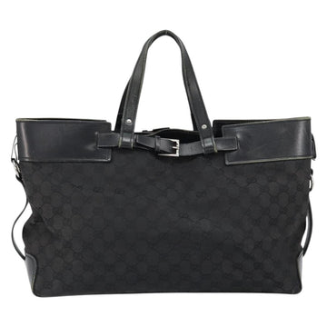 GUCCI GG Canvas Hand Bag Black Silver 106251 Auth 152740 - 0