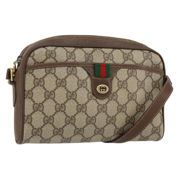 GUCCI GG Supreme Web Sherry Line Bag PVC Beige Gold 116 02 089 Auth 152741
