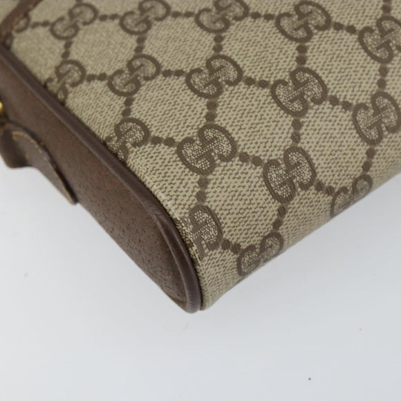 GUCCI GG Supreme Web Sherry Line Bag PVC Beige Gold 116 02 089 Auth 152741