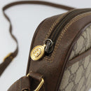 GUCCI GG Supreme Web Sherry Line Bag PVC Beige Gold 116 02 089 Auth 152741-9