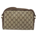 GUCCI GG Supreme Web Sherry Line Bag PVC Beige Gold 116 02 089 Auth 152741-2