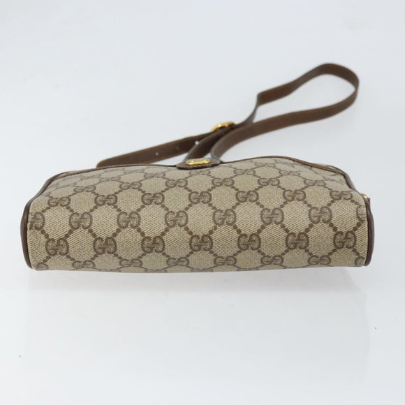 GUCCI GG Supreme Web Sherry Line Bag PVC Beige Gold 116 02 089 Auth 152741