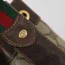 GUCCI GG Supreme Web Sherry Line Bag PVC Beige Gold 164 02 034 Auth 152742-14