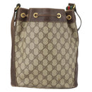 GUCCI GG Supreme Web Sherry Line Bag PVC Beige Gold 164 02 034 Auth 152742-3