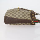 GUCCI GG Supreme Web Sherry Line Bag PVC Beige Gold 164 02 034 Auth 152742-4