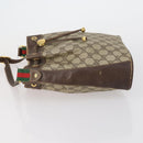 GUCCI GG Supreme Web Sherry Line Bag PVC Beige Gold 164 02 034 Auth 152742-5