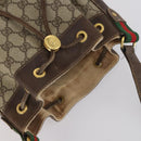 GUCCI GG Supreme Web Sherry Line Bag PVC Beige Gold 164 02 034 Auth 152742-6