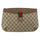 GUCCI GG Supreme Web Sherry Line Bag PVC Beige Gold 904 02 026 Auth 152743-13