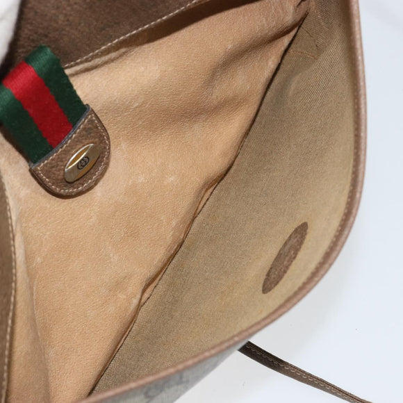 GUCCI GG Supreme Web Sherry Line Bag PVC Beige Gold 904 02 026 Auth 152743