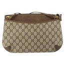 GUCCI GG Supreme Web Sherry Line Bag PVC Beige Gold 904 02 026 Auth 152743-2